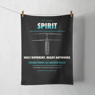Ascent AeroSystems Spirit design on black towel