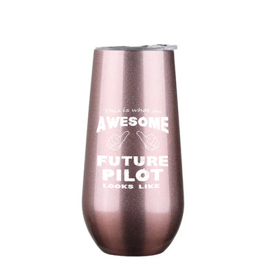 Future Pilot 6oz Egg aviation design on 6oz egg cup, compact 6oz ceramic.