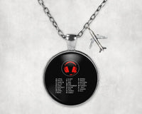 Thumbnail for Aviation Alphabet 3 aviation-themed necklace, polished stainless steel.
