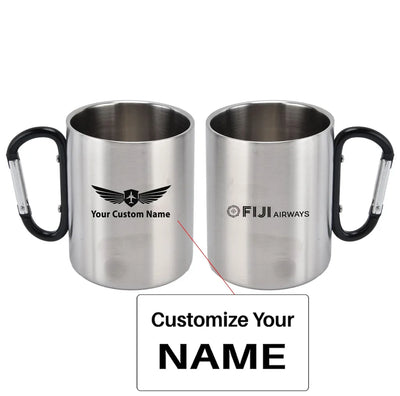 Fiji Airways Airlines aviation design on outdoor mug, durable insulated construction.