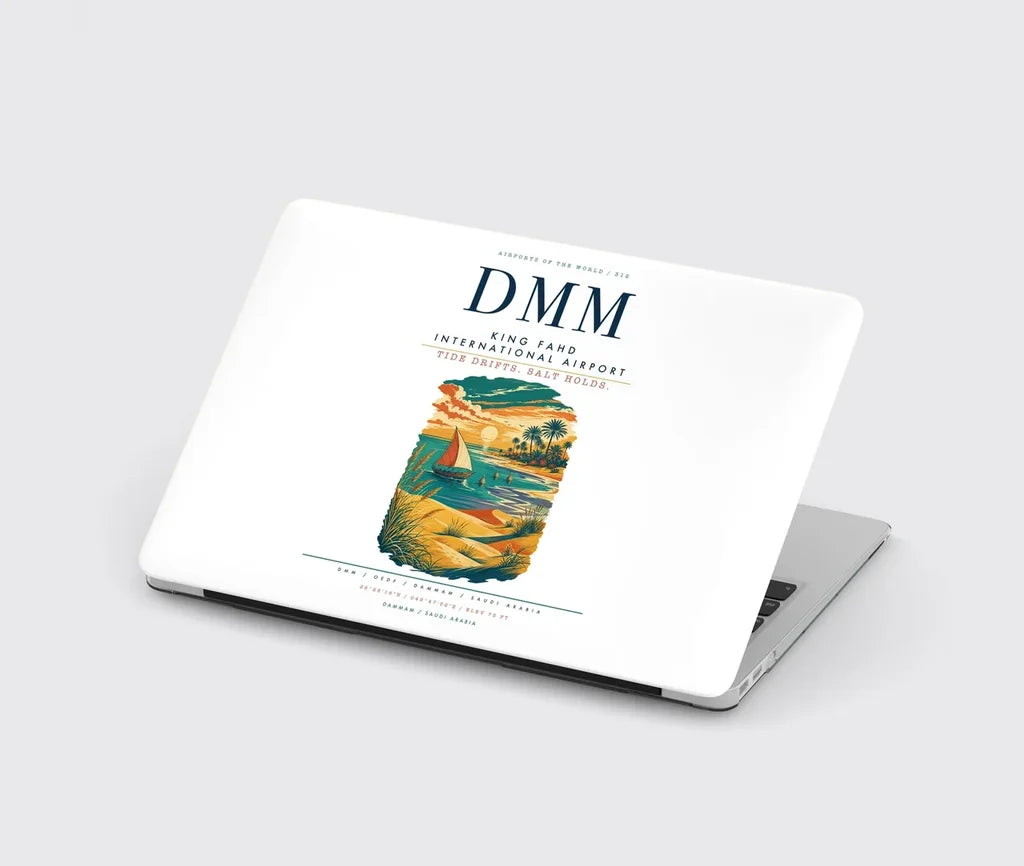 King Fahd International Airport (DMM) design on white MacBook case