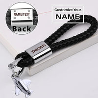 Thumbnail for Peach Airlines aviation design on premium leather car leather car key chain.