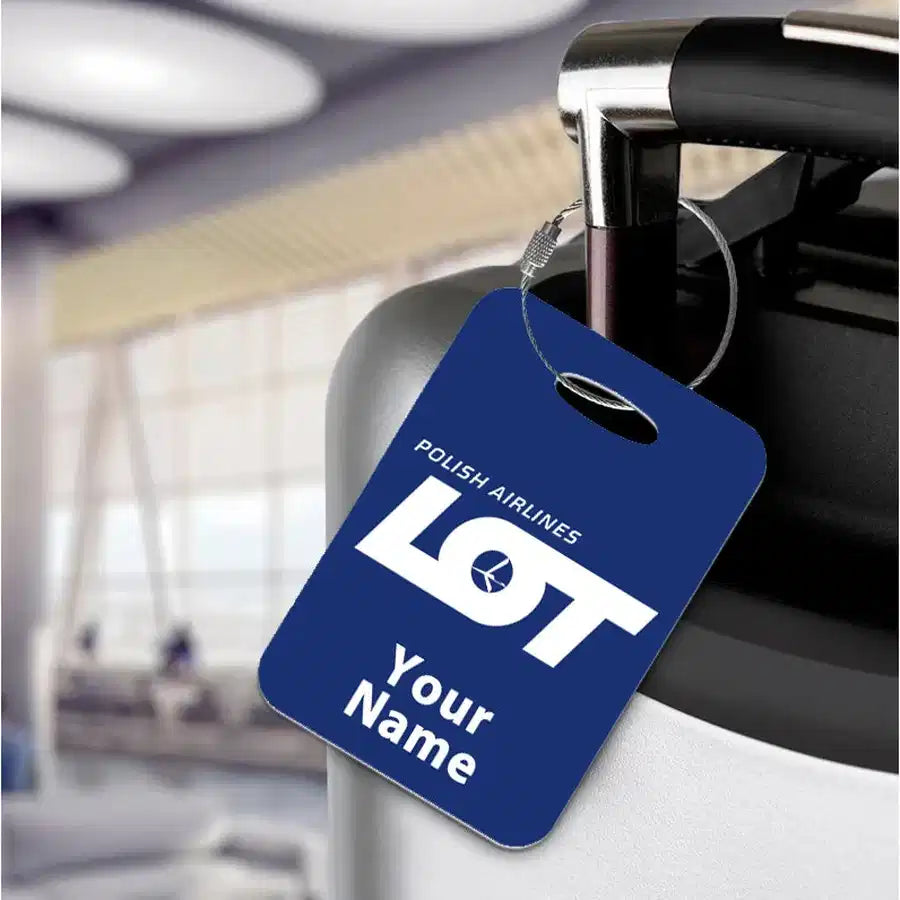 LOT Polish Airlines aviation print acrylic luggage tag, durable acrylic.