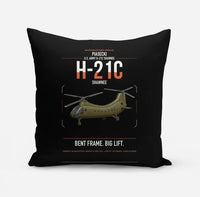 Thumbnail for Piasecki H-21C Shawnee design on black pillow