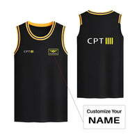 Thumbnail for CPT & 4 Lines Basketball Style Sports aviation design printed on quick-dry breathable fabric men's sport tank top.