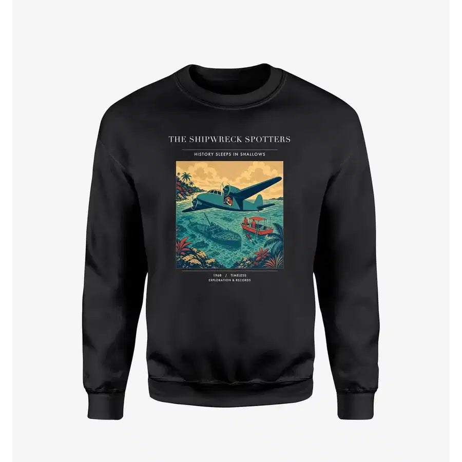 VINTAGE G4369 - The Shipwreck Spotters - Designed Sweatshirts design on black