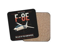 Thumbnail for F-8E Crusader design on black 1 piece coaster