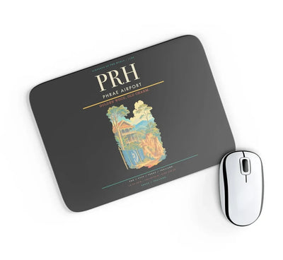 Phrae Airport (PRH) design on black rectangle mouse pad