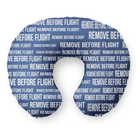 Thumbnail for Remove Before Flight 3-Blue Travel & Boppy aviation design on memory foam with soft cover travel pillow.