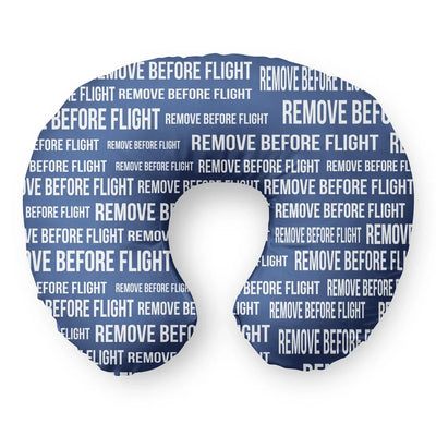 Remove Before Flight 3-Blue Travel & Boppy aviation design on memory foam with soft cover travel pillow.