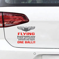 Thumbnail for Flying One Ball Car aviation design car sticker in weather-resistant vinyl.