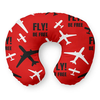 Fly Be Free (Red) Travel & Boppy aviation design on memory foam with soft cover travel pillow.