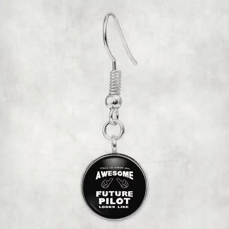 Future aviation earrings, hypoallergenic alloy body with engraved detail.