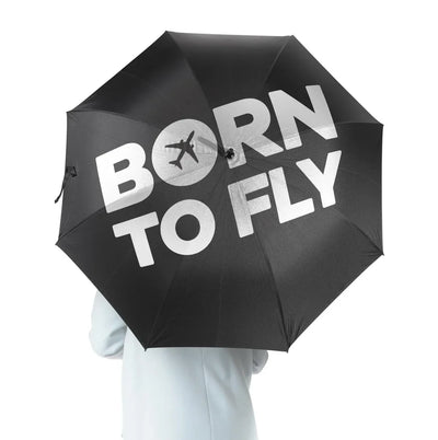 Born To Fly aviation design on windproof polyester umbrella.