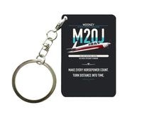 Thumbnail for Mooney M20J 201 design on black designed key chain, double-side print