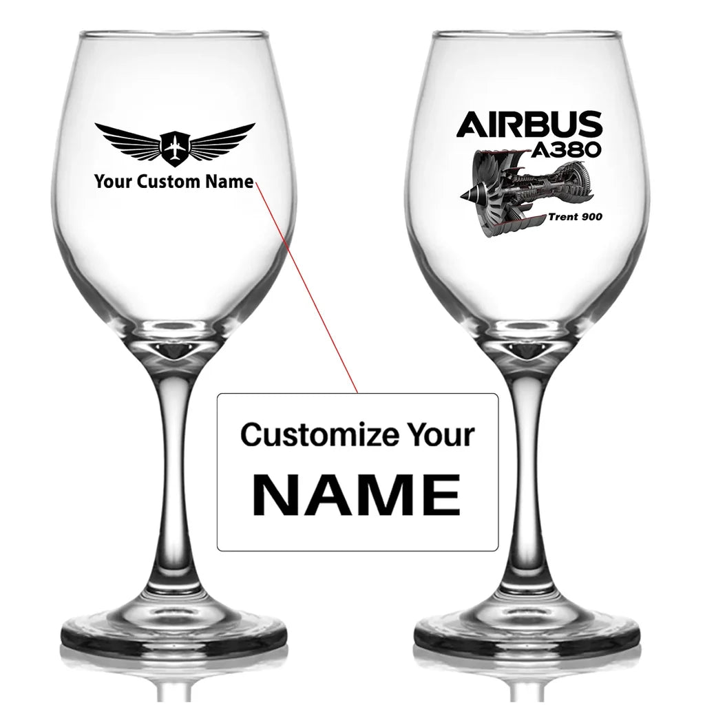 Customisable Airbus A380 Wine Glass