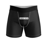 Thumbnail for Cabin Crew Text aviation design on soft cotton blend men's boxers.