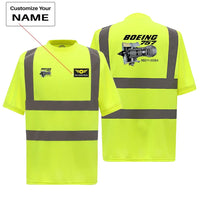 Thumbnail for Boeing 757 & Rolls Royce Engine (RB211) aviation design printed on soft cotton reflective T-shirt.