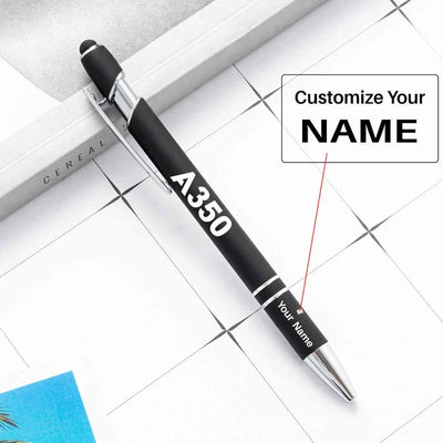 Airbus A350 Flat Text touch pen - black with name