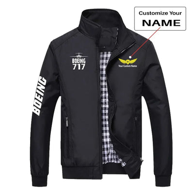 Boeing 717 & Plane aviation design printed on modern shell with tailored fit stylish jacket.