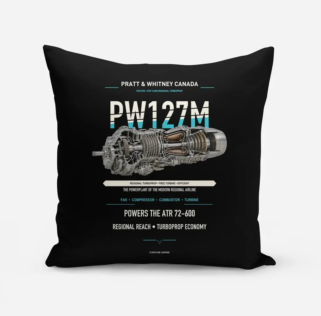 PW127M design on black pillow