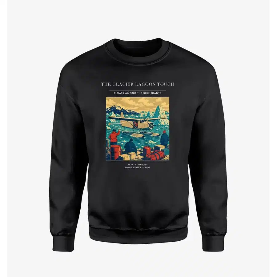 VINTAGE G4349 - The Glacier Lagoon Touch - Designed Sweatshirts design on black