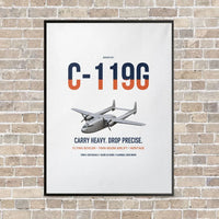 Thumbnail for C-119G Flying Boxcar vertical canvas print - framed - white background