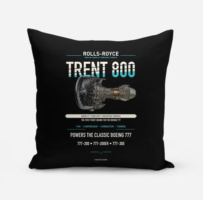 TRENT 800 design on black pillow