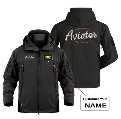 Aviator - Dont Make Me Walk Military Jackets (Customizable) aviation design printed on heavy cotton shell with field-style po.