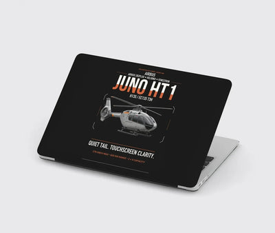 Airbus H135 Juno HT1 design on black MacBook case