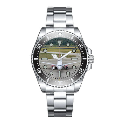 Face to Face with Boeing 737 Luxury Aviators aviation-themed aviator watch, polished premium stainless steel.