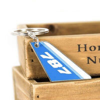 Thumbnail for Colourful Boeing 787 aviation themed aviator-crafted key chain, polished metal alloy.