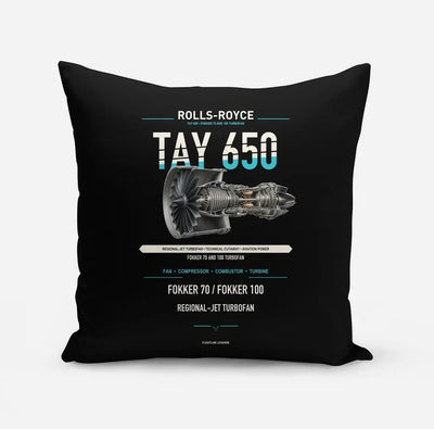 TAY 650 design on black pillow