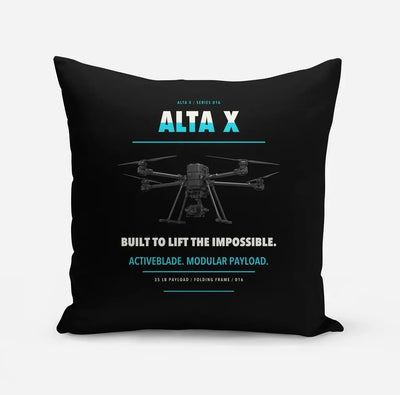 Freefly Alta X design on black pillow