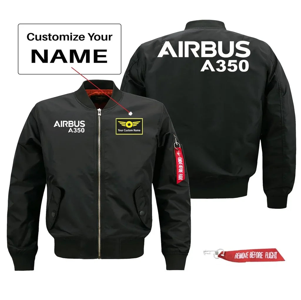Airbus A350 Text Pilot Jackets (Customizable) aviation design printed on comfortable shell with classic fit designed jacket.