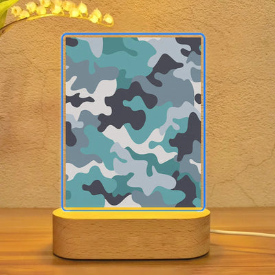 Military Camouflage Green aviation themed night lamp, premium acrylic with LED.