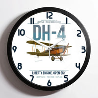 Thumbnail for Airco DH-4 Liberty Plane design on white framed wall clock