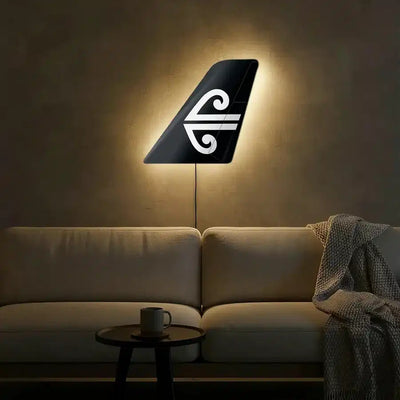 Air New Zealand aviation design on durable metal with LED aircraft tail wall art.