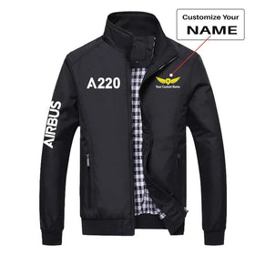 Airbus A220 Flat Text Stylish Jackets
