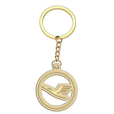 Lufthansa Airlines aviation hollow key chain in polished alloy.
