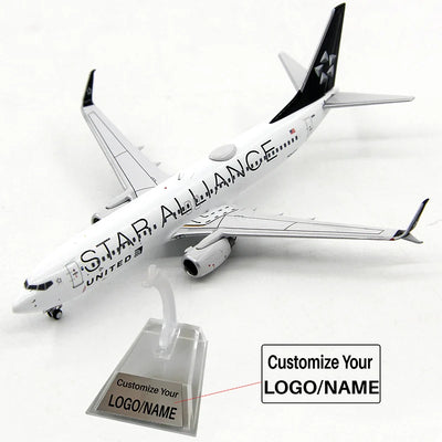 Side view of StarAlliance United Airlines Boeing 737-800 Airplane Model N26210 (1/400 Scale) aviation 16-18cm scale model airplane.