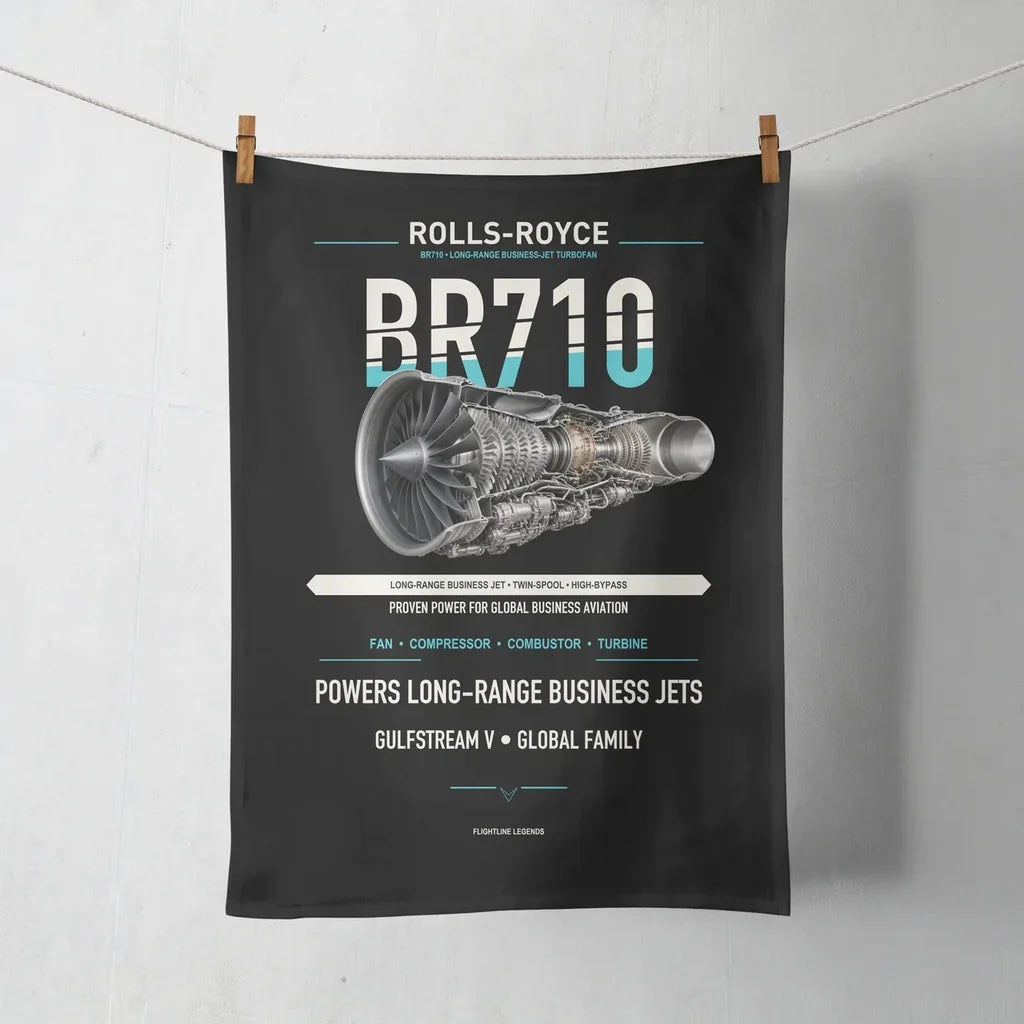 BR710 design on black towel