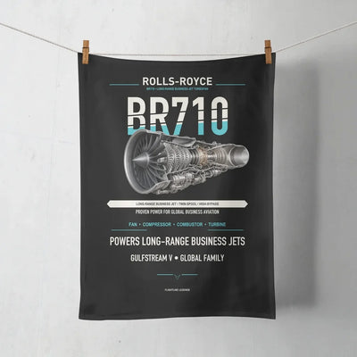 BR710 design on black towel
