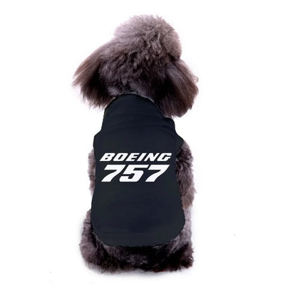 Pet vest with Boeing 757 & Text Dog Pet aviation design, quilted insulated panel.