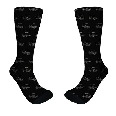 How Planes Fly aviation design on soft cotton blend socks.