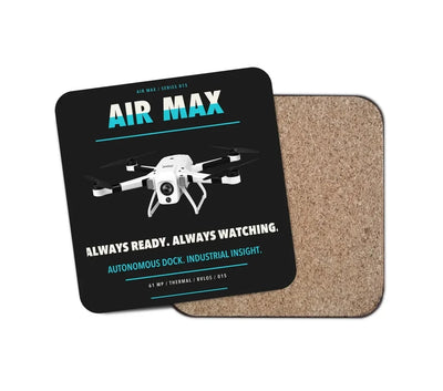 Percepto Air Max design on black 1 piece coaster