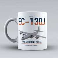 Thumbnail for EC-130J Commando Solo III design on white ceramic mug, double-side print