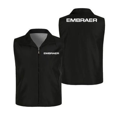 Embraer & Text Thin Style aviation design printed on lightweight shell with sleeveless design thin vest.