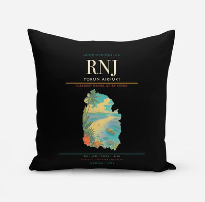 Yoron Airport (RNJ) design on black pillow