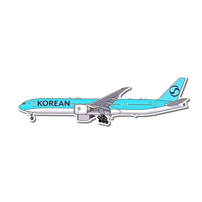 Korean Air Boeing 777 aviation design airplane sticker in weather-resistant vinyl.